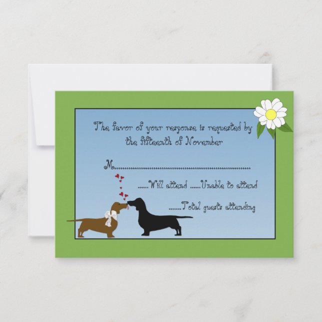 Carte de réponse Mariage Dachshunds (Devant)