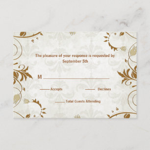 Carte de réponse mariage de automne