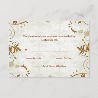 Carte de réponse mariage de automne