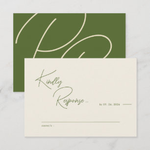 Carte de réponse Mariage de charme Rustique modern