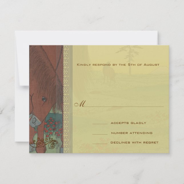 Carte de réponse Mariage de cheval Whimsical (Devant)