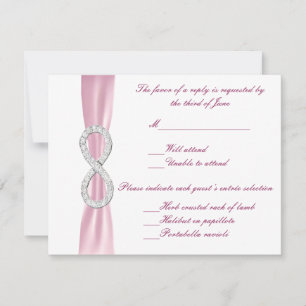 Carte de réponse Mariage d'Infinité Diamant rose