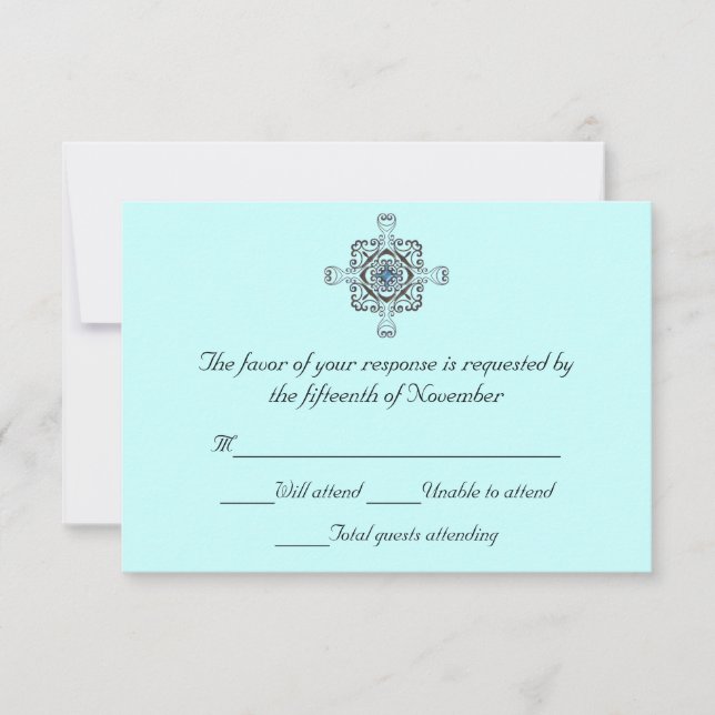 Carte de réponse Mariage élégante (Devant)