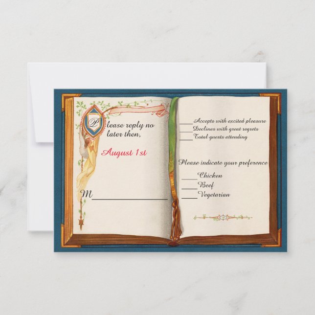 Carte de réponse Mariage Fairytale (Devant)