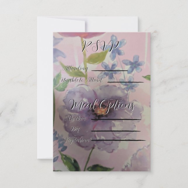 Carte de réponse Mariage Fleur sauvage personnalis (Devant)