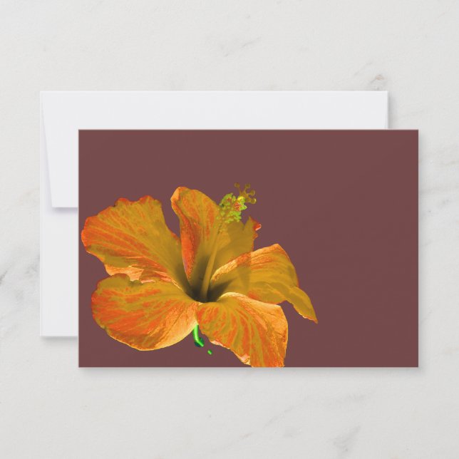 Carte de réponse Mariage Invité RSVP Couleurs d'au (Devant)