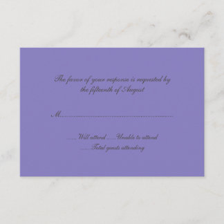 Carte de réponse Mariage Lavender