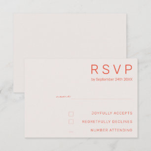 Carte de réponse mariage moderne minimal pastel bl