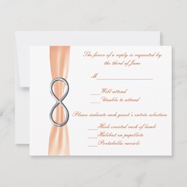 Carte de réponse Mariage Orange Infinity (Devant)