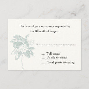 Carte de réponse Mariage Palm Tree