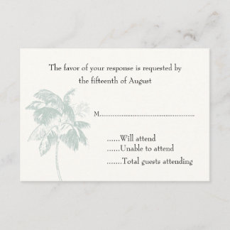 Carte de réponse Mariage Palm Tree
