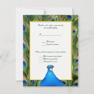 Carte de réponse Mariage Peacock