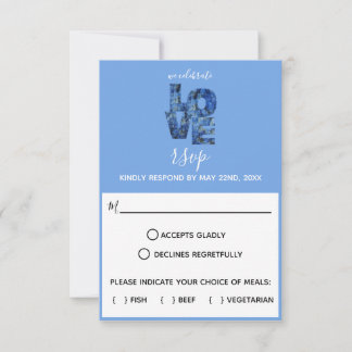 Carte de réponse Mariage Periwinkle Blue Hydrangea