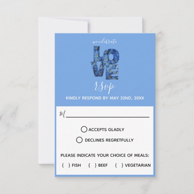 Carte de réponse Mariage Periwinkle Blue Hydrangea (Devant)