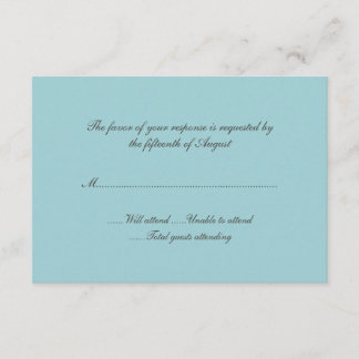 Carte de réponse Mariage Robin Egg Blue