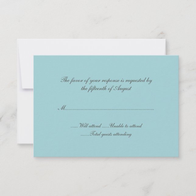 Carte de réponse Mariage Robin Egg Blue (Devant)