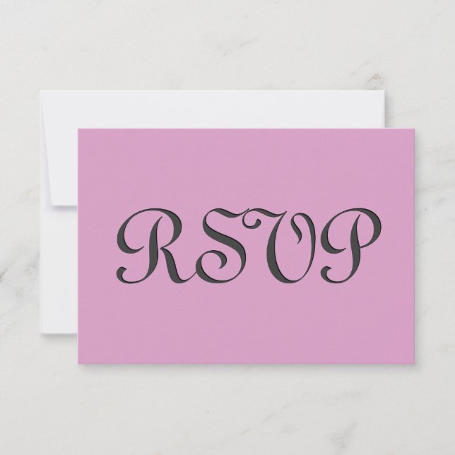 Carte de réponse Mariage RSVP rose et gris S236 (Devant)