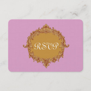 Carte de réponse Mariage RSVP rose et or