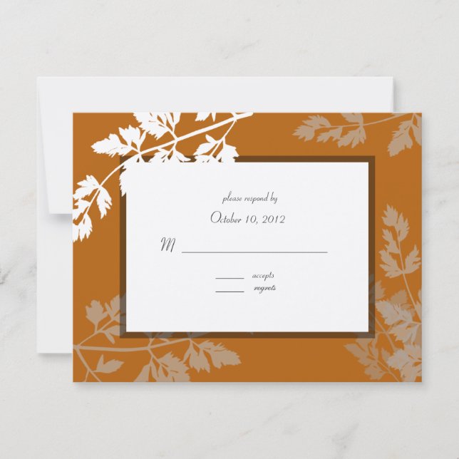 Carte de réponse Mariage rustique (Devant)