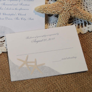 Carte de réponse Mariage Starfish