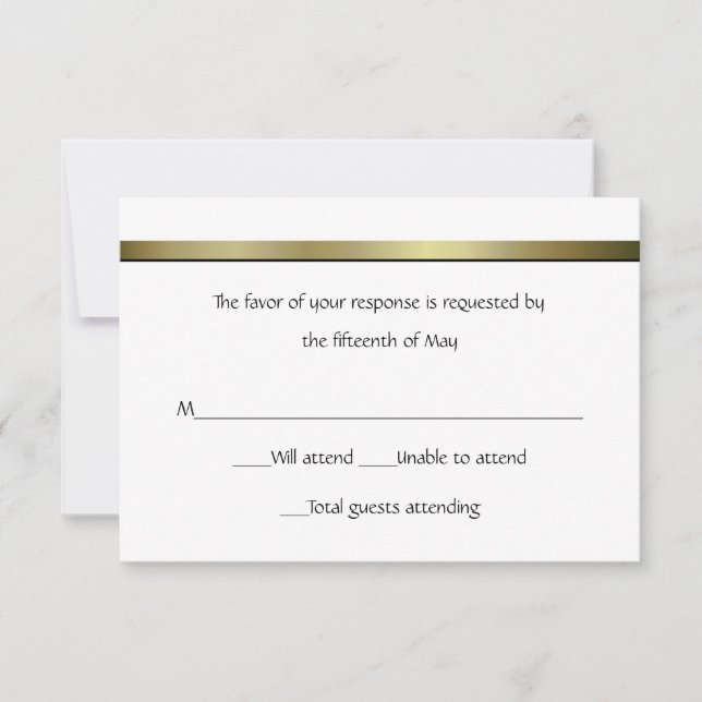 Carte de réponse Mariage tout usage élégante (Devant)