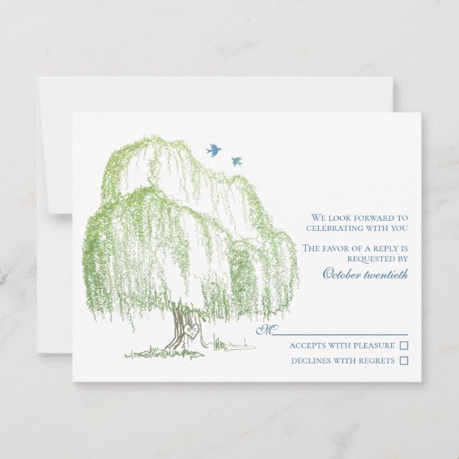 Carte de réponse Mariage Willow Tree (Devant)