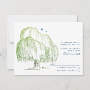 Carte de réponse Mariage Willow Tree