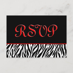 Carte de réponse Mariage Zebra RSVP avec accents r