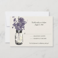 Carte de réponse Mason Jar & Fleurs sauvages