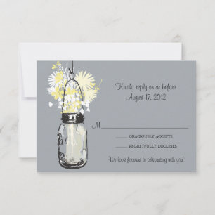 Carte de réponse Mason Jar & Wildflowers