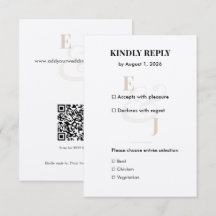 Carte de réponse minimale Champagne Petit RSVP | C