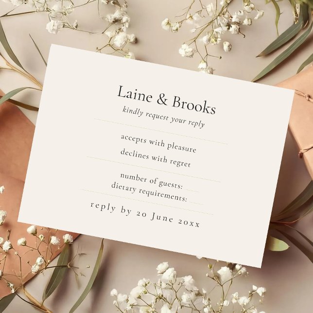 Carte de réponse minimale Élégant Mariage simple (Créateur téléchargé)