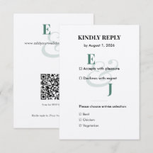Carte de réponse minimale Émeraude petite | Code Q