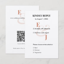 Carte de réponse minimale en terre cuite | Code QR