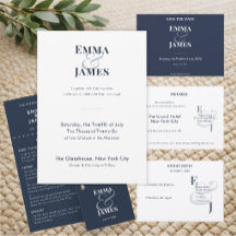 Carte de réponse minimale Navy Small 2 RSVP | Code