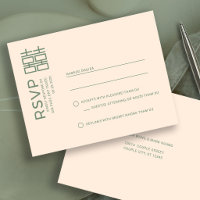 Carte de réponse minimale pour un mariage moderne 
