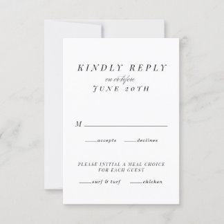 Carte de réponse minimaliste