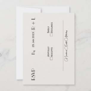 Carte de réponse minimaliste RSVP
