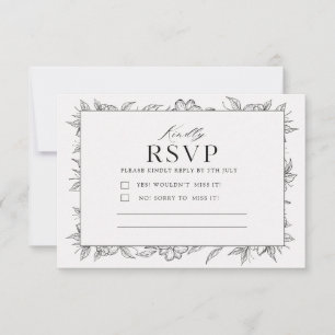 Carte de réponse minimaliste RSVP   Carte de répon