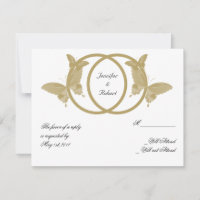 Carte de réponse Monogramme à double anneau