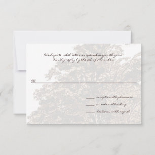 Carte de réponse monogramme de mariage Brown Tree