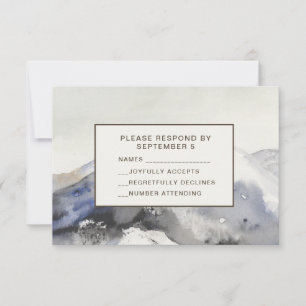 Carte de réponse Montagnes Aquarelle Modernes RSVP