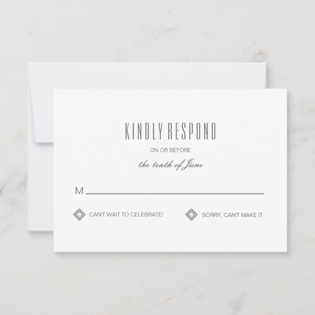 Carte de réponse Motif à carreaux moderne (Devant)