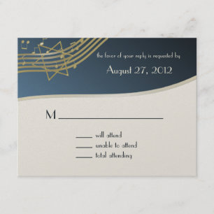Carte de réponse Music Bar Mitzvah