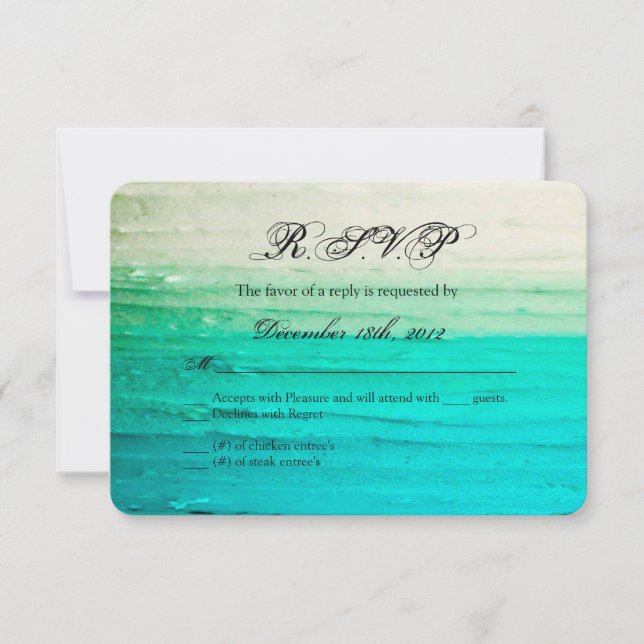 Carte de réponse Ombre Blue Frosting 3x5 R.S.V.P. (Devant)