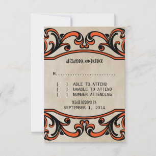 Carte de réponse Orange Gothique