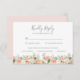 Carte de réponse Peach and Cream RSVP