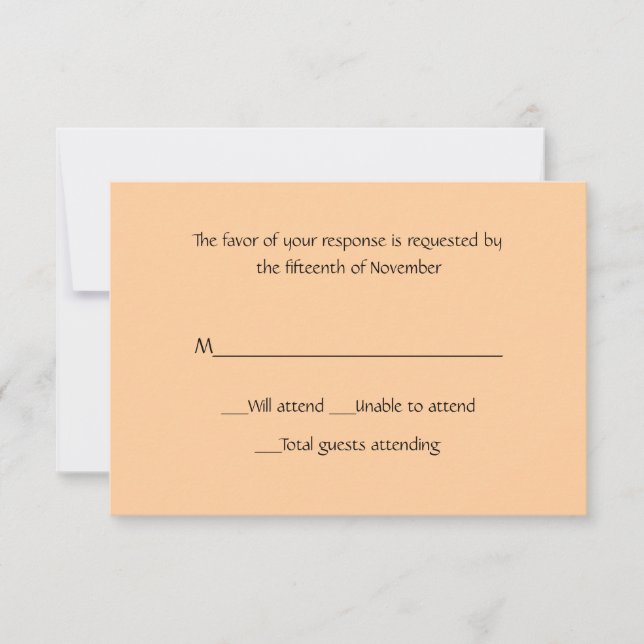 Carte de réponse Peach Tout Objectif (Devant)