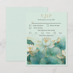 Carte de réponse personnalisée Fleur de lotus