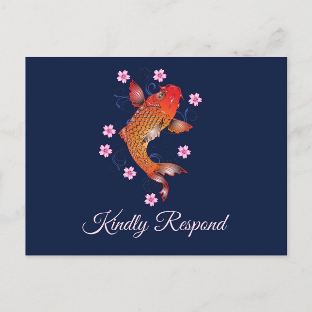 Carte de réponse personnalisée Poisson Koi (Devant)